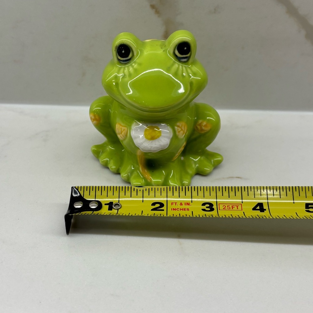 Vintage Josef Originals Frog Potpourri Jar Shaker 1970s Yellow Flowers Spring - Picture 7 of 7